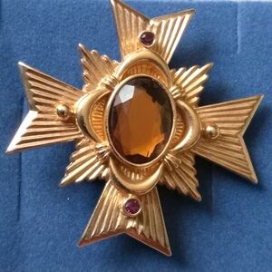😊🌹Gorgeous!/ ORANGE CROSS BROOCH ♥️💖